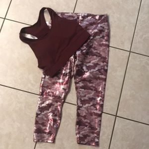 Sports bra with leggings